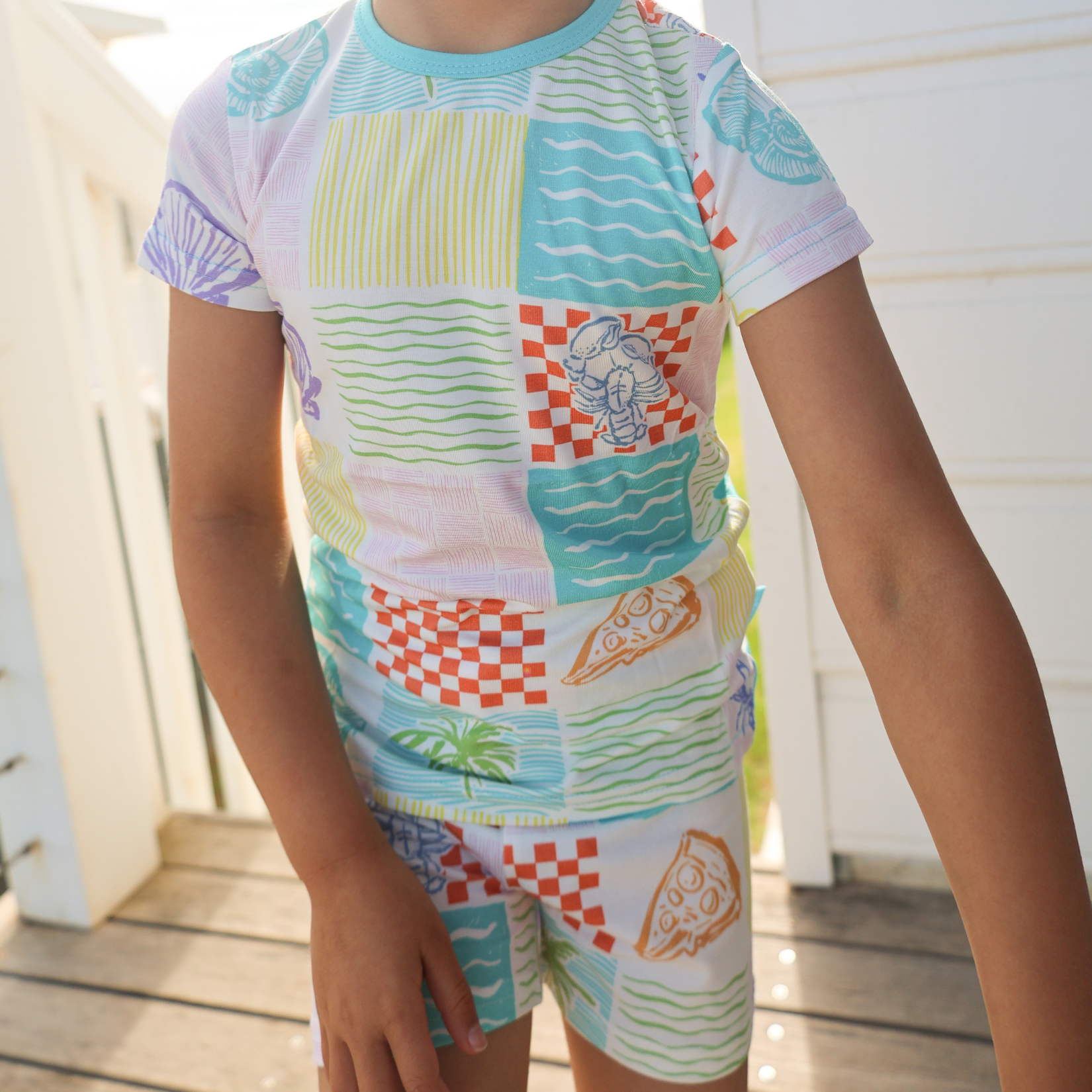Children's PJ Shortie Set Seashell