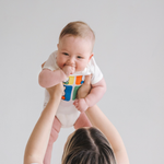 Baby wearing the Retro Miffy pop-art bamboo baby bodysuit