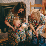 William Morris Ladies Pyjamas Set Strawberry Thief Navy Blue