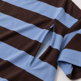 Oversized Breastfeeding Tee Blue and Brown