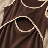 St Tropez Ribbed Breastfeeding Dress Chocolate