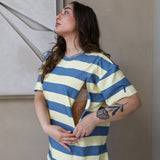 Oversized Breastfeeding Tee Butter and Blue