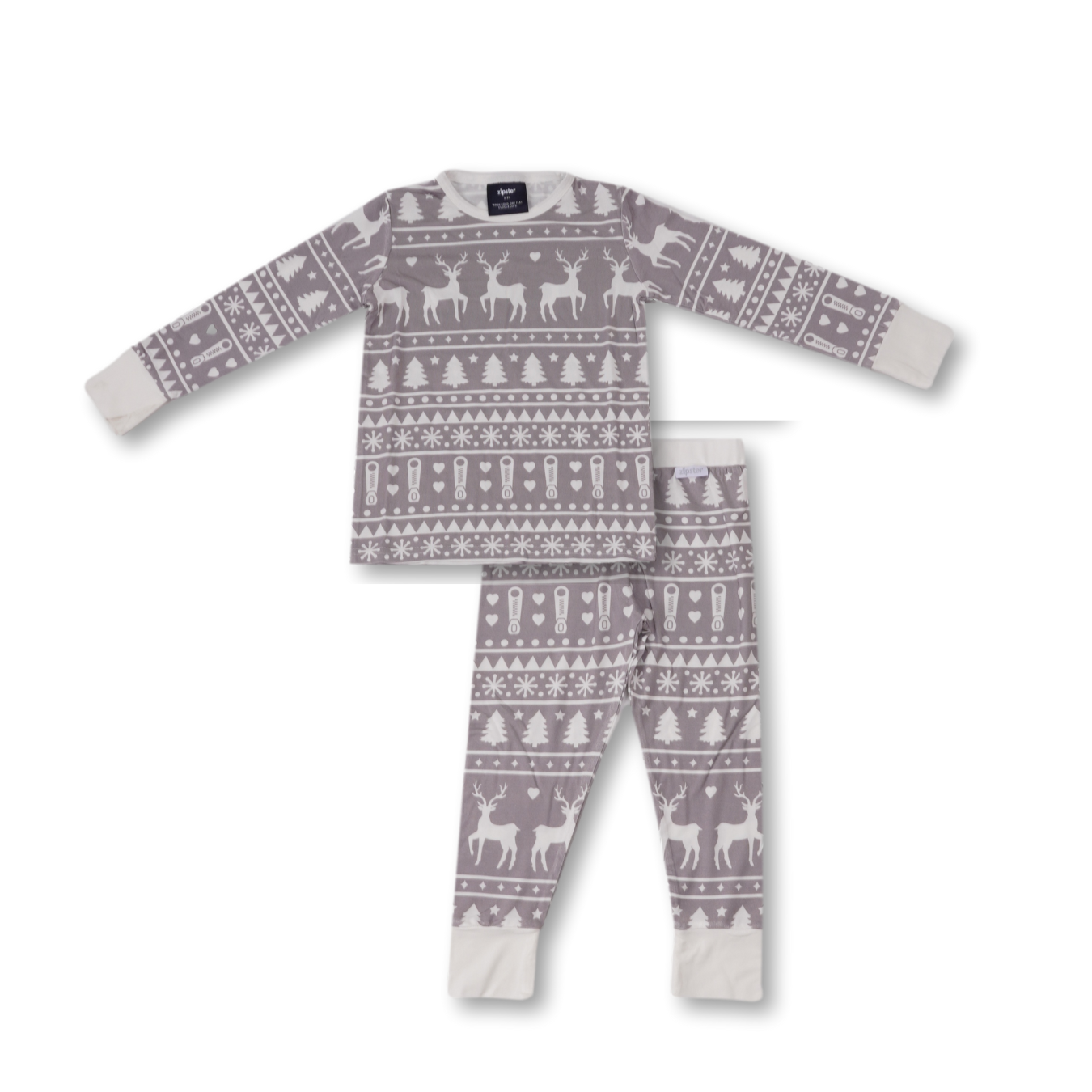 Children's PJ Set Grey Fair Isle