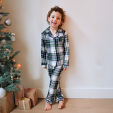 Children's PJ Set Green Tartan