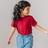 Bamboo Everyday Children's T-Shirt Deep Burgundy