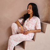 Ladies Pyjamas Set Pink Toile de Jouy