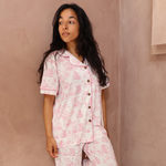 Ladies Pyjamas Set Pink Toile de Jouy