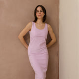 St Tropez Ribbed Breastfeeding Dress Lilac