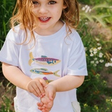 Oversized Kid's T-Shirt White Fish Stack