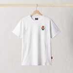 Miffy white breastfeeding T-shirt with embroidered tulip and nursing zips, front view
