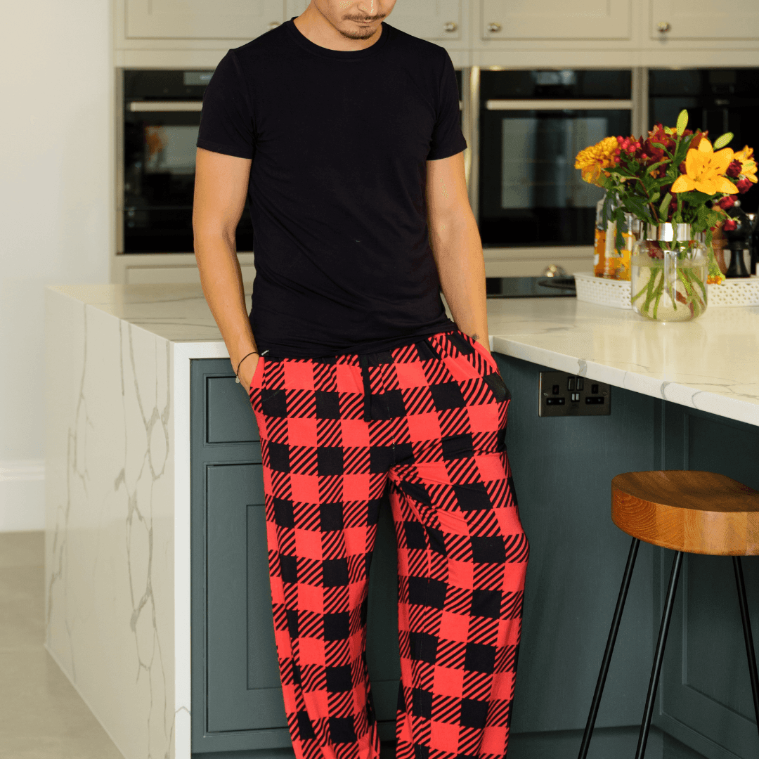 Plaid Men's Bamboo Pyjama Bottoms - Zipster